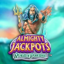Almighty Jackpots – Realm of Poseidon online game logo by Novomatic on tikitaka-casinos.es