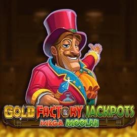 Play the Gold Factory Jackpots Mega Moolah slot by Aurum Signature Studios on Tikitaka Casino